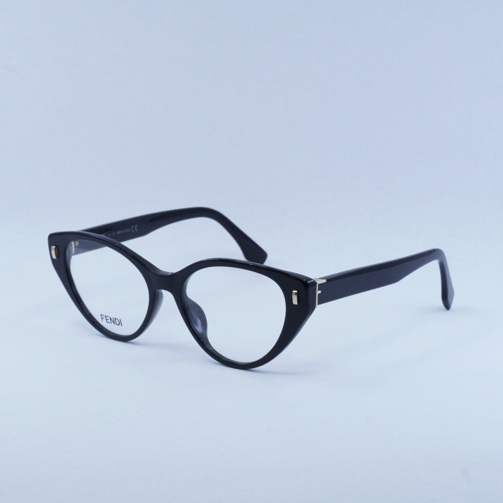 Fendi Fe50020i 001 Eyeglasses Shiny Black 53mm Cat Eye Frame